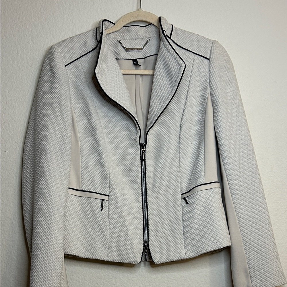 Elegant Women's White Jacket white black
